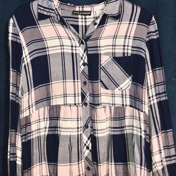 Love & Legend Addition Elle button up plaid shirt - Picture 3 of 5
